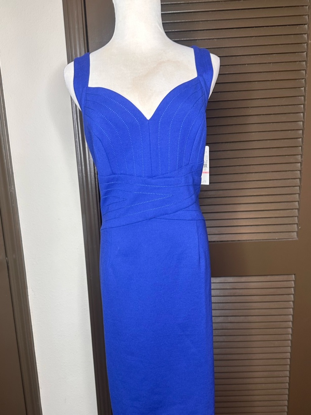 NWT! Laundry by Shelli Segal Royal Blue Sleeveless Sheath Dress - Picture 2 of 4